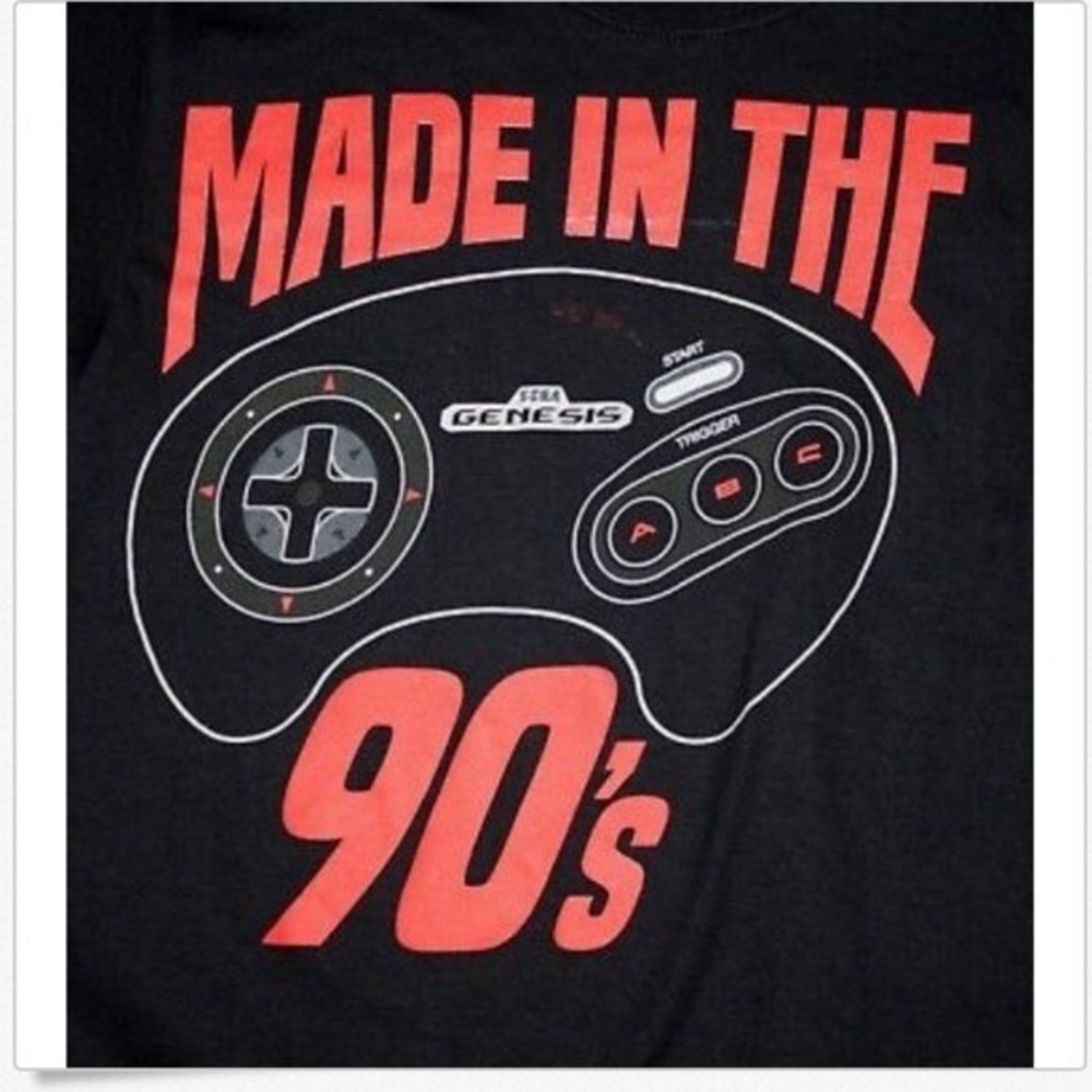 Sega Genesis Remote Control Logo Made in the 90s‎ Black T-Shirt Size Small